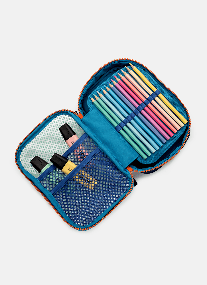 Estojo Grande Azul Color Block